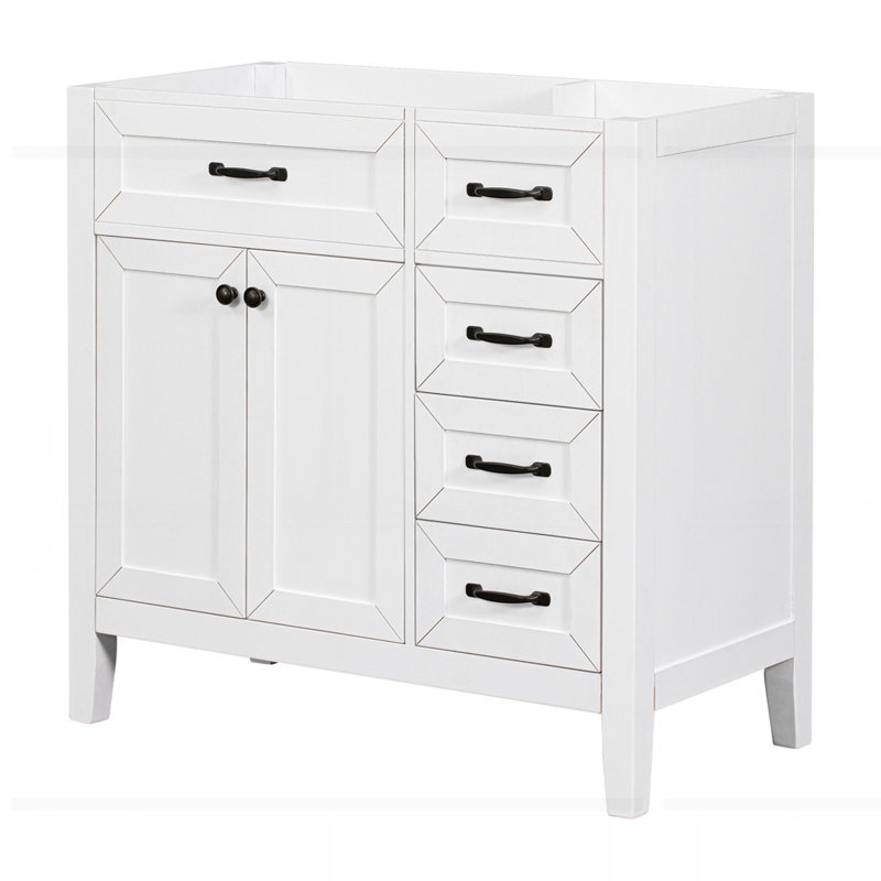 36" Bathroom Vanity without Sink, White