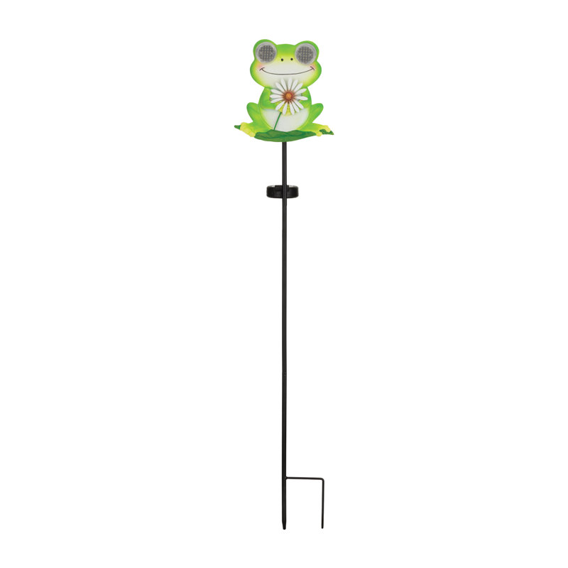 Eye Roller Solar Stake - Frog