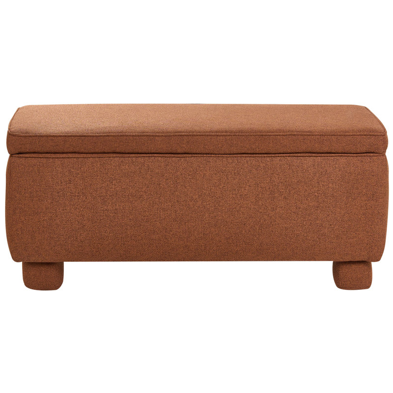 Fabric Upholstered Storage Bench, Brown