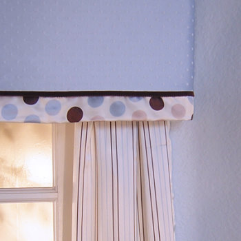 Ash Cotton Blend Polka Dots Tailored Window Valance