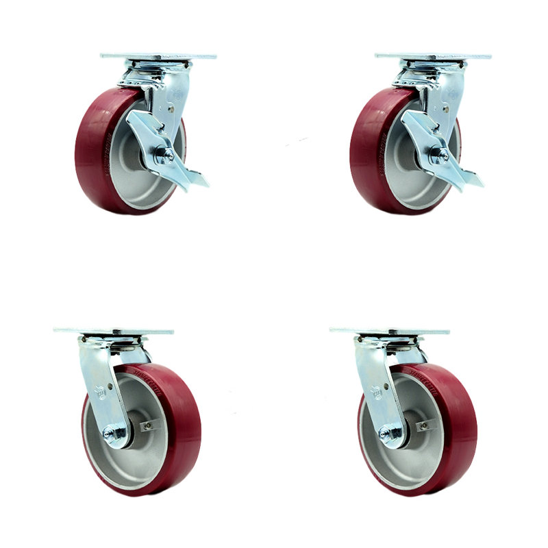 4 Piece Poly on Aluminum Caster Set