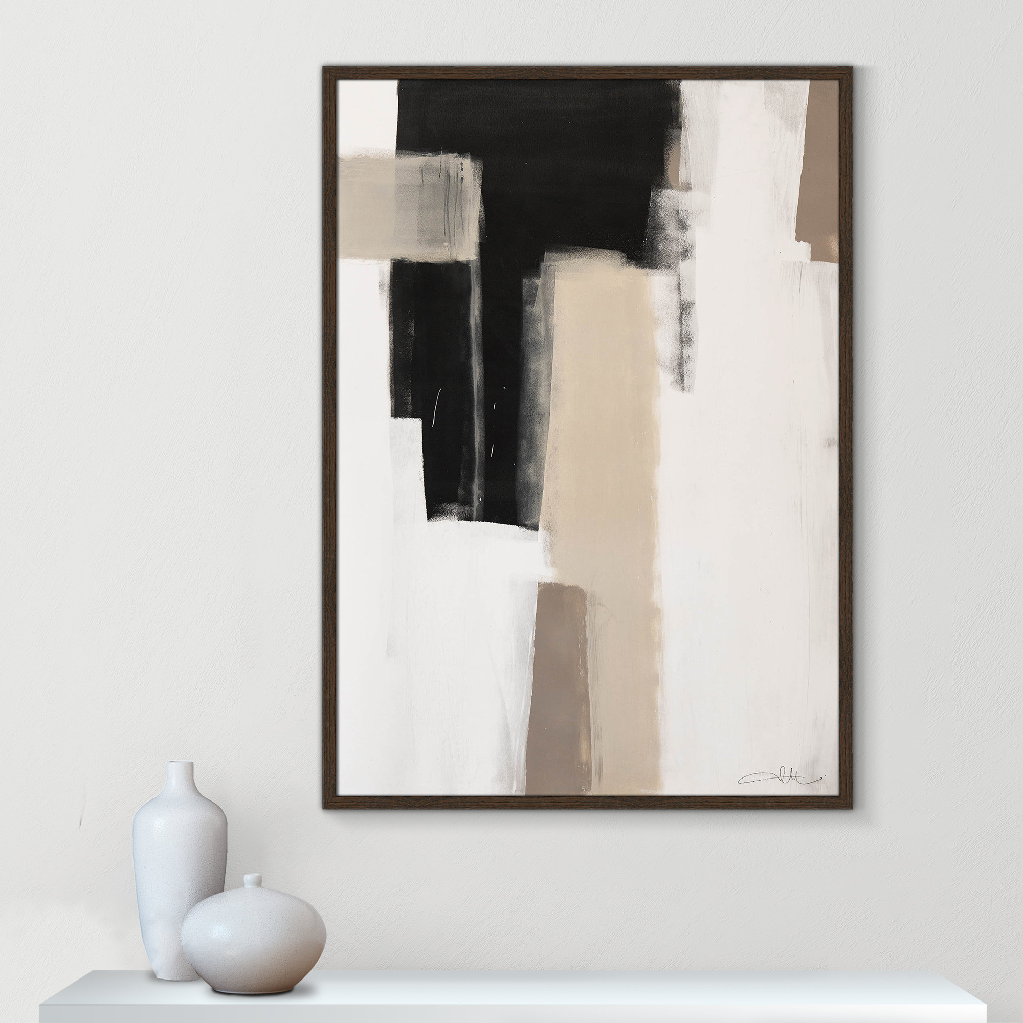 Earth Scapes I by Casa Fine Arts, Walnut Slim Unmatted Picture Framed, 41.5" H x 29.5" W x 1.25" D