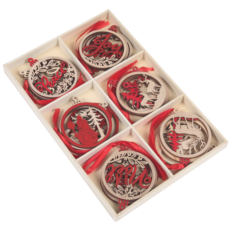 2.1cm Wood Holiday Shaped Ornament