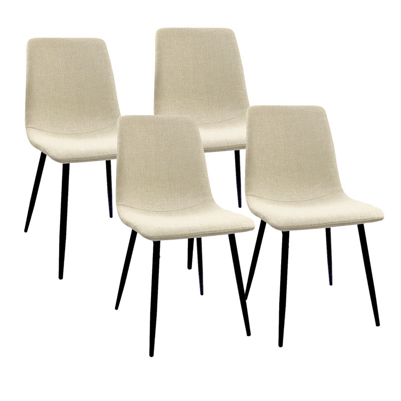 Mcdonagh Upholstered Side Chair, Dining Chairs, Kitchen Chairs, Cream, 4