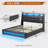 LED Upholstered Platform Bed Frame with 4 Storage Drawers and Storage Headboard-2002608462-2002412866