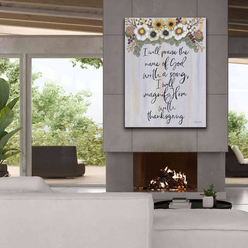«I Will Praise the Name of God» par Ashley Justice, art mural sur toile giclée, H 54 po x l 40 po x P 1,5 po