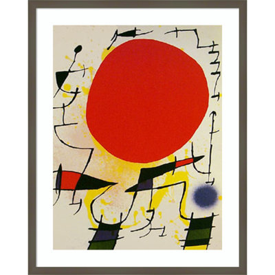 Le Soliel Rouge par Joan Miro, reproduction d'art sur papier encadrée