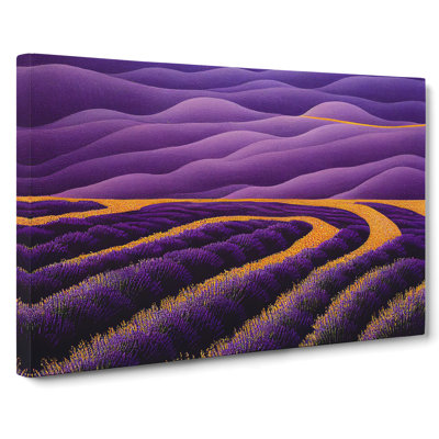 Lovable Lavender Flower Field - Wrapped Canvas