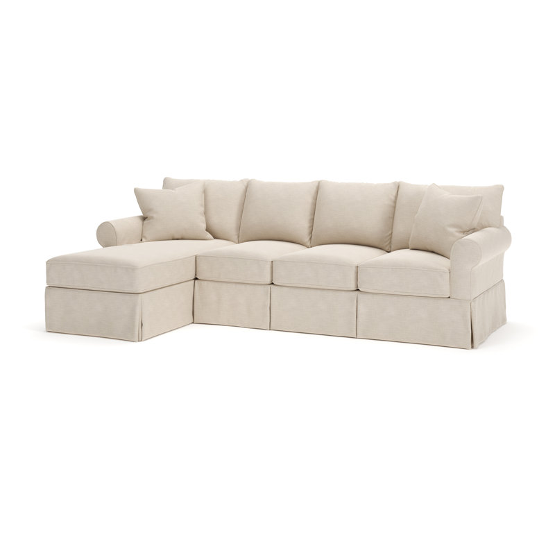 Amari Chaise Sectional, Left Hand Facing, Conversation Ivory Basketweave