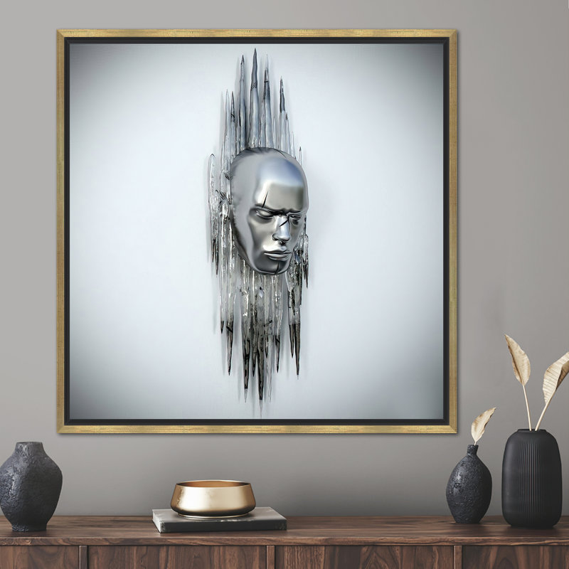 Print on Canvas, 80 cm H x 80 cm W, Framed Print without Mat, Gold
