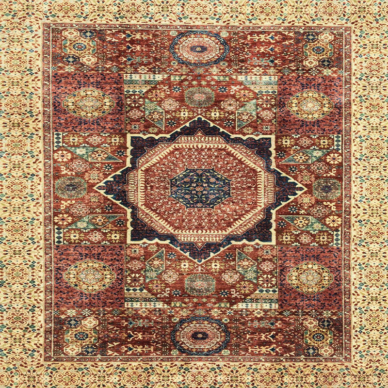 Tapis 100% abstrait 2370 lavable à la machine, Carré 8 pi