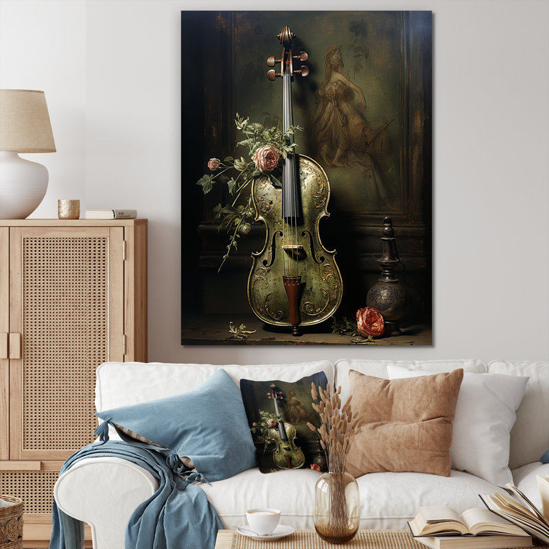 Renaissance Music Violin Melody - musique, art mural, Toile tendue, H 32 po x l 16 po x P 1 po