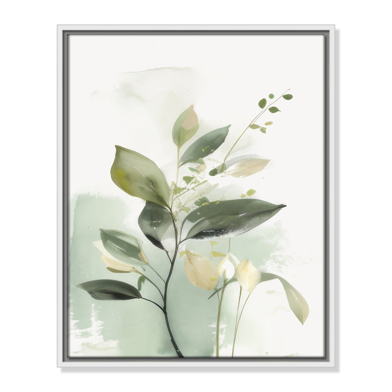 «Greenery Serenade II» par Irena Orlov, Toile avec cadre, Flotteur blanc, 17.5'' W x 21.5'' H