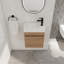 Meuble-lavabo flottant mural 18 po avec lavabo en résine blanche et porte à fermeture en douceur-133655071