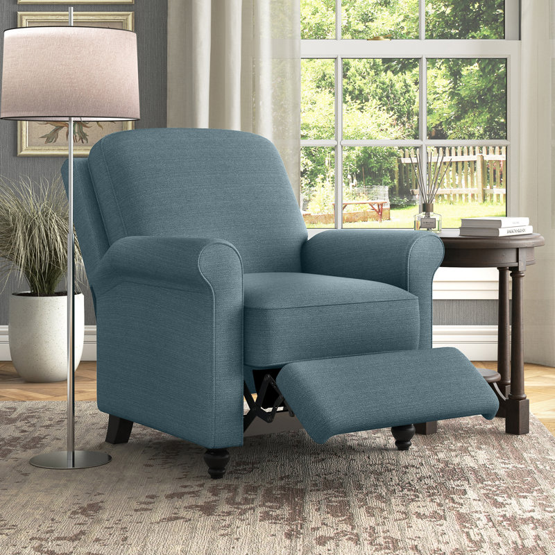 Rutter Upholstered Recliner, Caribbean Blue