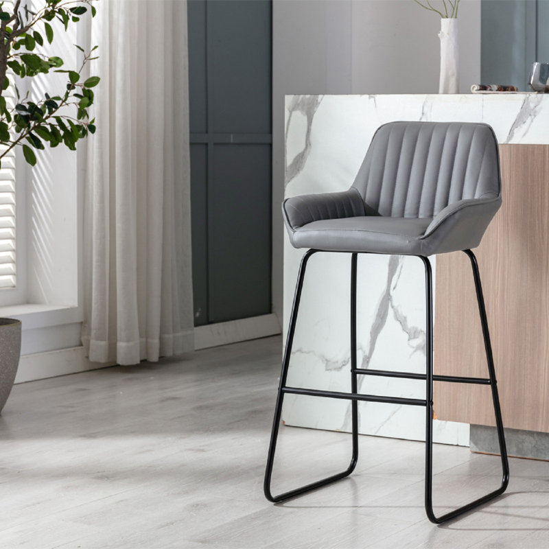 Atreju Upholstered Counter Stool with Metal Frame