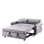 2 sièges avec lit escamotable réglable de couleur grise, coussins, poches de rangement, pour un usage domestique-345954463