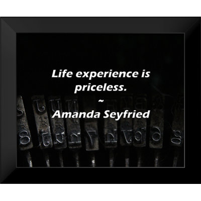 Amanda Seyfried Quote: Life experience is priceless.