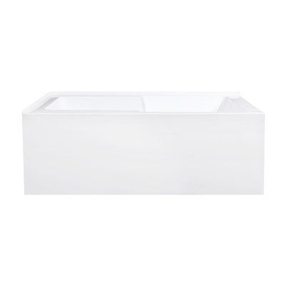 Kingston Brass Aqua Eden 60-Inch Acrylic Rectangular 2-Wall Corner Alcove Tub with Corner Apron, Hand Drain Hole
