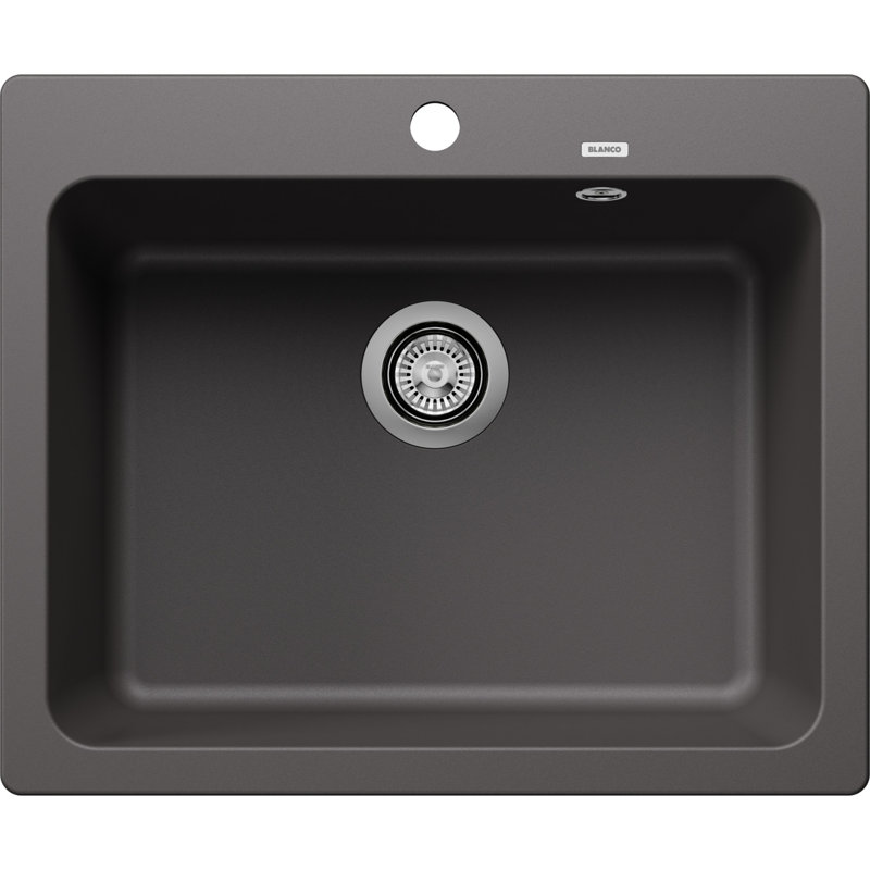 Naya Single Bowl Inset Kitchen Sink, Rock Grey