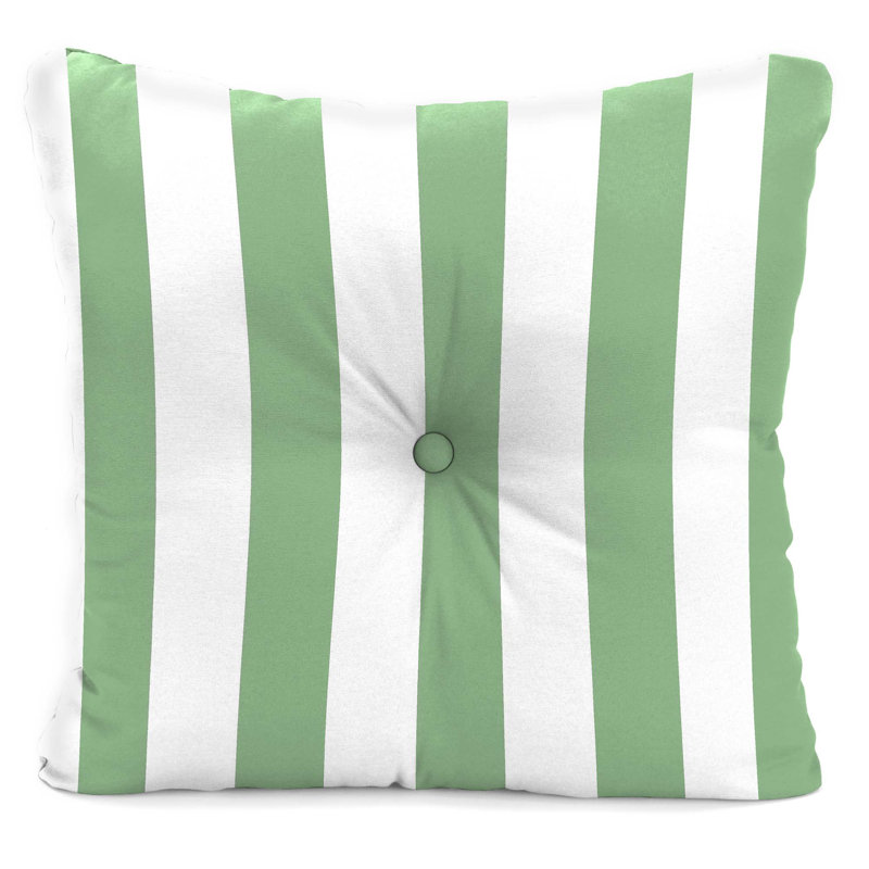 Extra Large Outdoor Square Pillows 24 x 23 Tufted Comfort, Navy Stripe