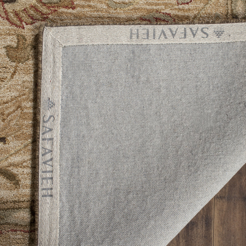 Armintha Oriental Hand-Tufted Wool Beige Area Rug, Rectangle 7'6" x 9'6"