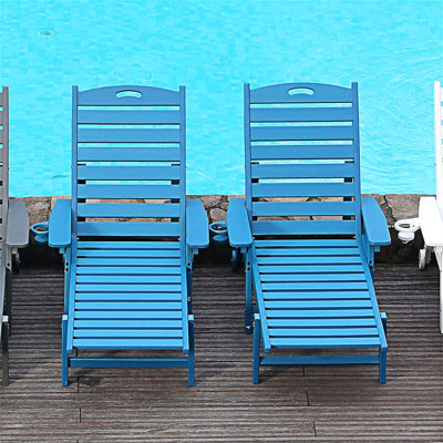 Outdoor Chaise Lounge Chair With 4-Position Adjustable Backrest