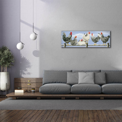 'Black & White Hens 2' by Janet Pidoux, Canvas Wall Art