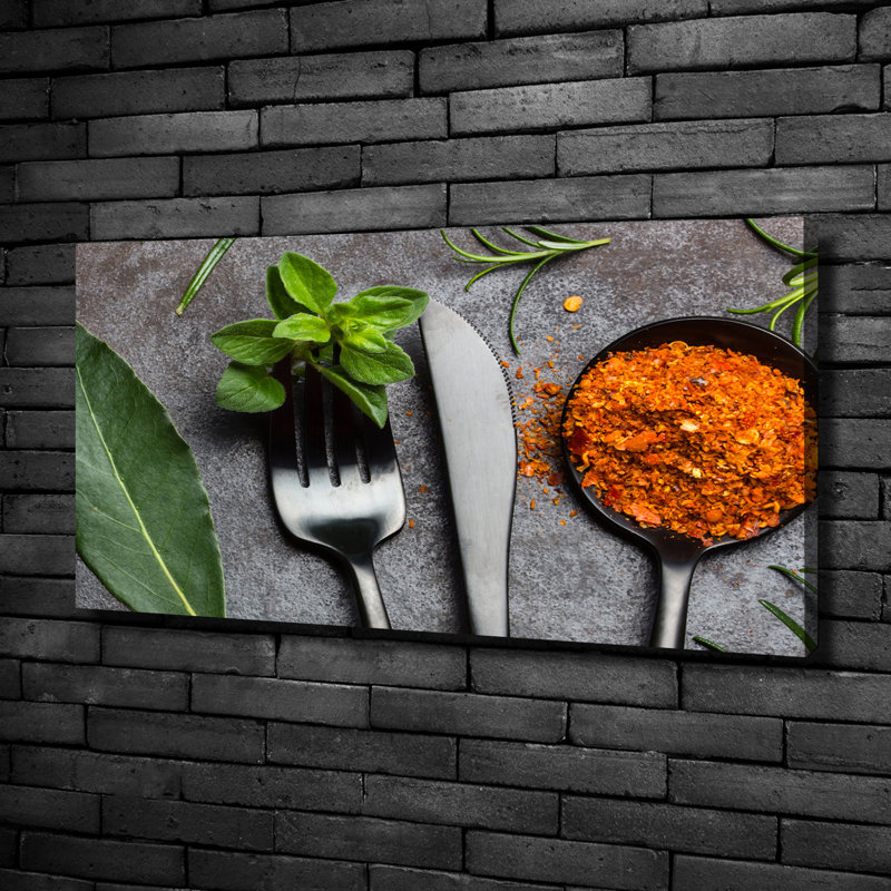 Cutlery And Spices - No Frame Print on Canvas