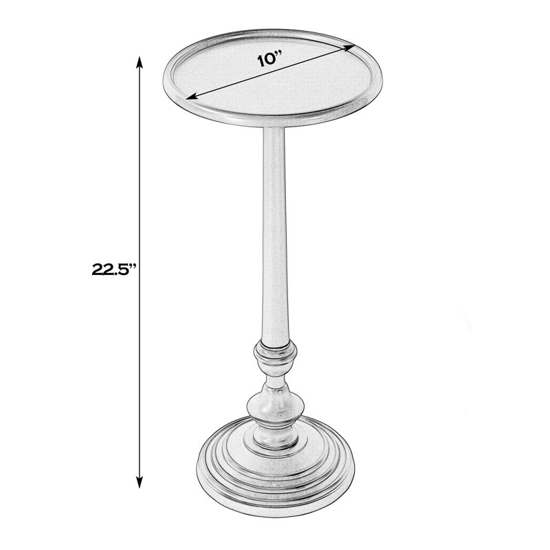 Astoria 10 in. W Round Metal Pedestal Base End Table