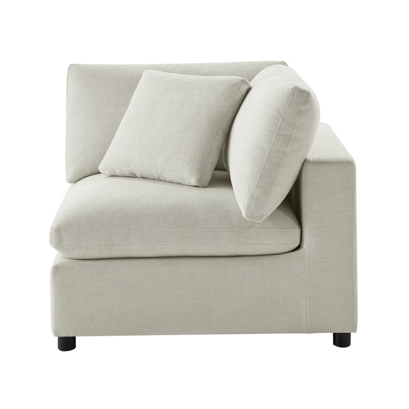 Fauteuil d'angle confortable et élégant pour se détendre, avec housses de coussin amovibles et tissus durables, Beige