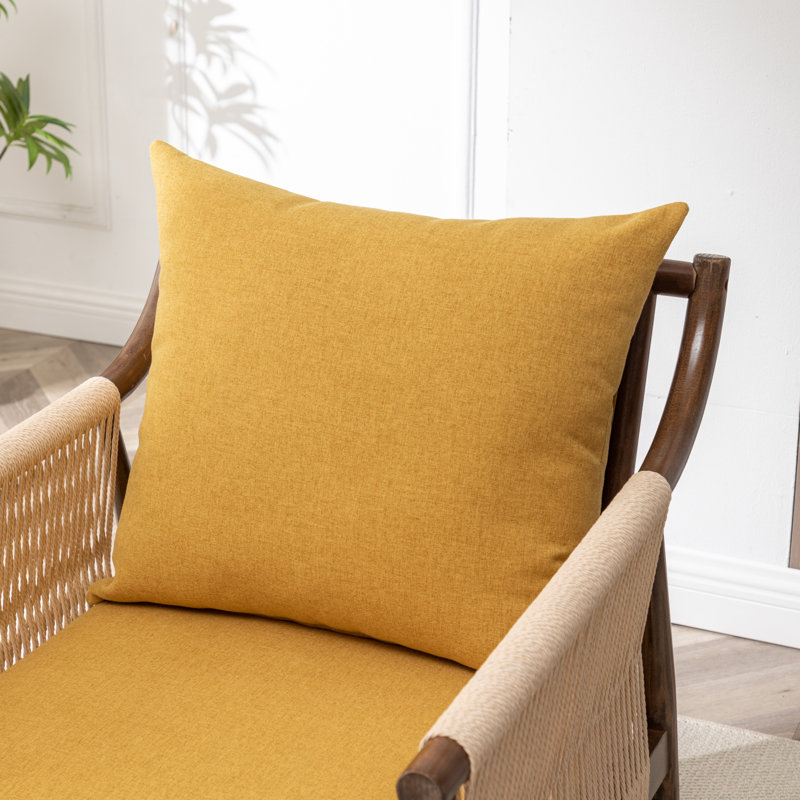 Fauteuil rembourré Radira, Polyester jaune