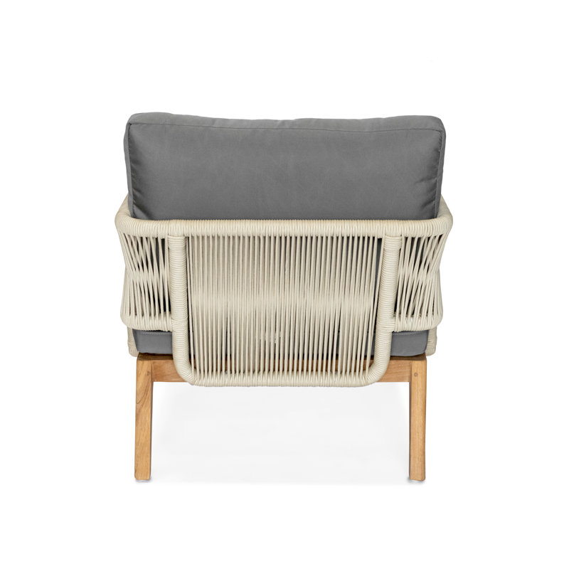 Amadora Outdoor Teak Lounge Chair, Charcoal