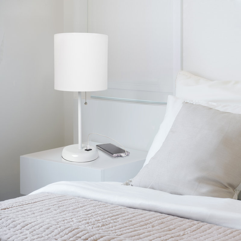 Delp Metal USB Table Lamp, No, White, White