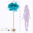 61'' LED Brass Feather Floor Lamp With Outlet-631651627