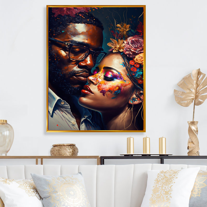 - Art mural traditionnel sur toile, H 20 po x l 12 po x P 1 po, Toile avec cadre flottant or
