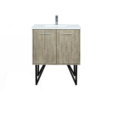 30 In. W X 20 In. D Bath Vanity With Cultured Marble Top And Chrome Faucet Set