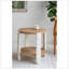 Table d'appoint ronde en bois à deux niveaux avec pieds patinés, parfaite pour un décor rustique et campagnard