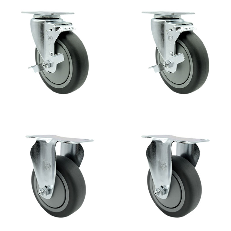 4 Piece Thermoplastic Rubber Caster Set