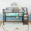 Lit mezzanine simple en métal avec bureau, lumières DEL et ports USB
