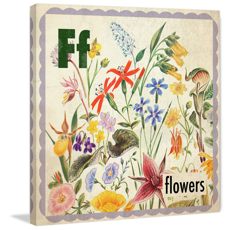 Flowers - Wrapped Canvas Print, 81cm H x 81cm W