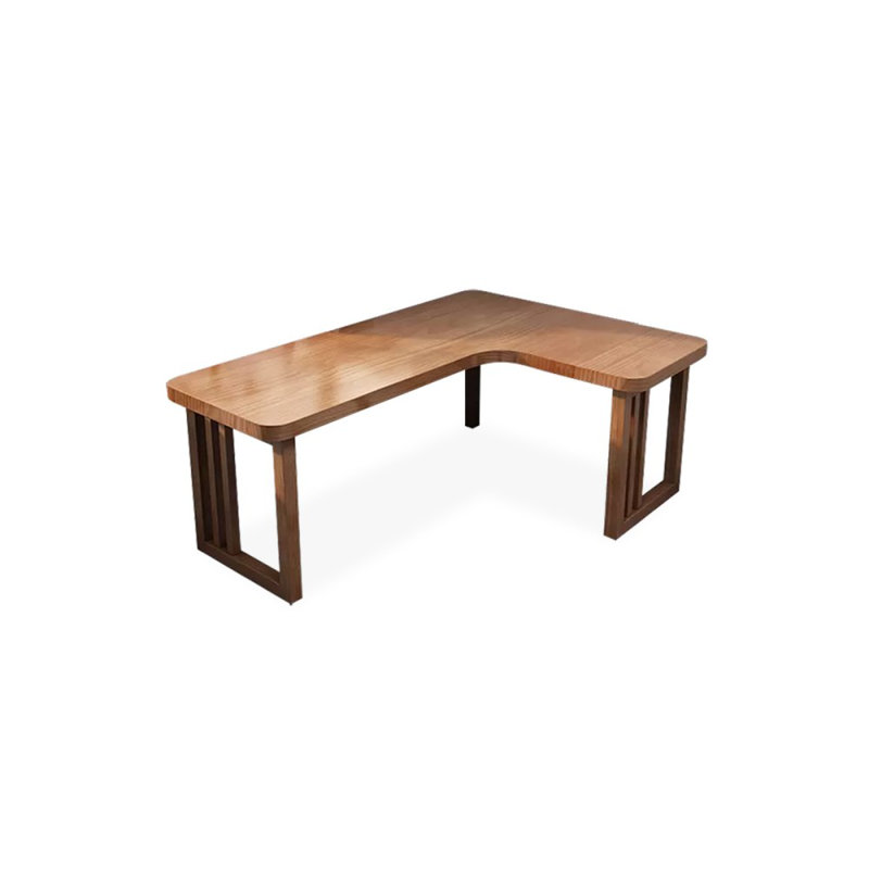 Bureaux rectangulaires en bois massif brun clair, H 29,53 po x l 55,12 po x P 39,37 po, Right Hand Return