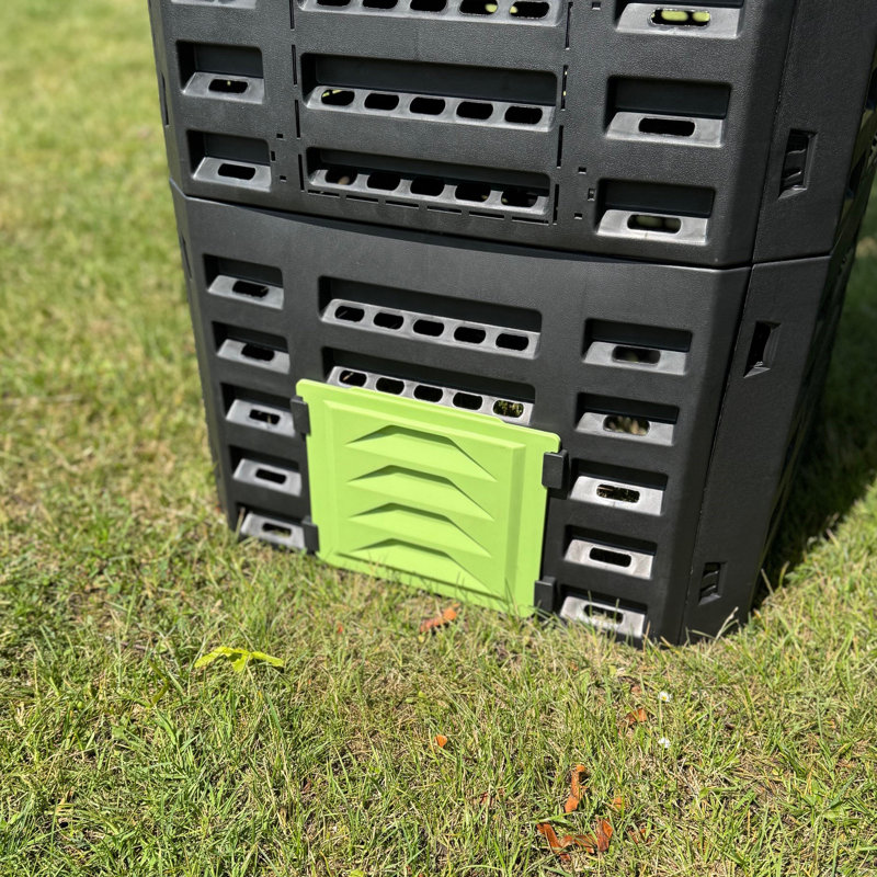 Polyethylene Plastic Outdoor Stationary Composter with Latching Lid