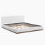Élégant lit tapissier en tissu blanc avec base en bois massif, idéal pour le confort et la durabilité, très grand-861211553-861211557