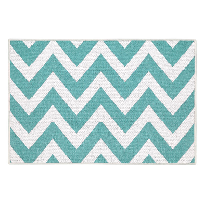 Tapis d'entrée antidérapant 36 po x 24 po, Sarcelle clair