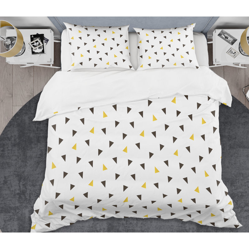 Ensemble de housse de couette de style mid-century tendance, Housse de couette très grand + 2 taies décoratives