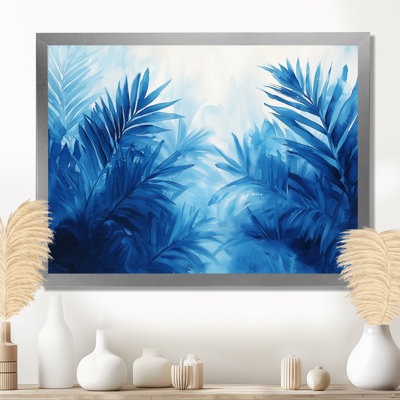 Art mural sur toile Cleah Palms In Velvet Blue Harmony I - Palmiers et palmiers
