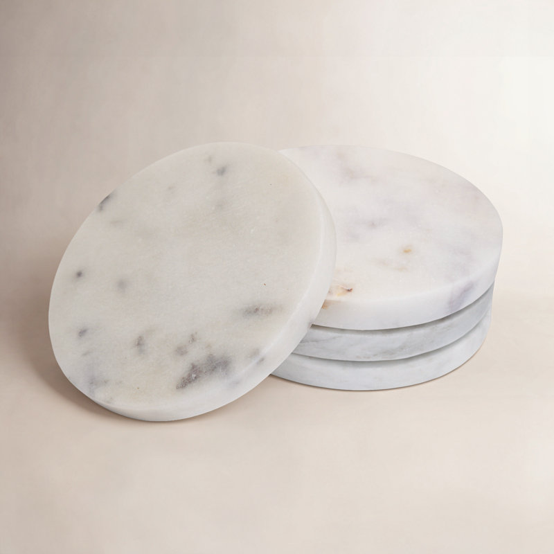 Marble Round 4 Piece Coaster Set