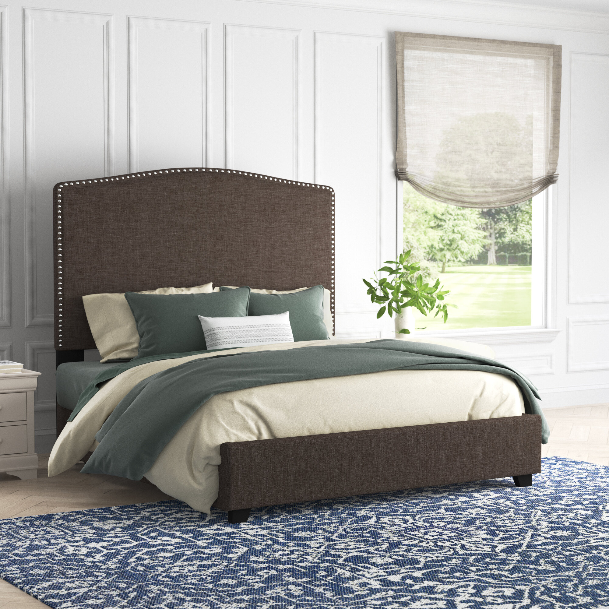 Lark Manor Fougeres Upholstered Platform Storage Bed and Matching Bench ...