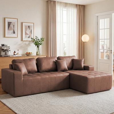 Faux Leather L-shaped Sectional Sofa